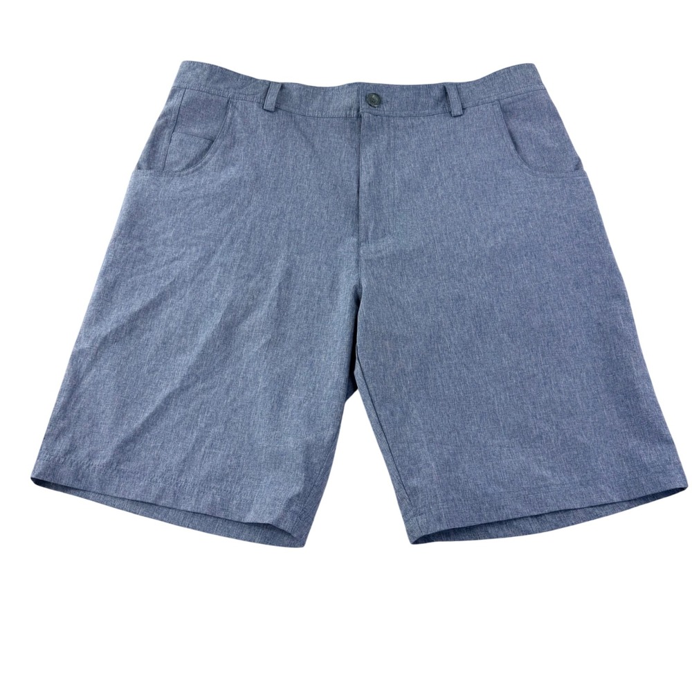 Straight Down Golf Shorts Mens 34 Blue Heather Stretch Performance Athletic 3081
